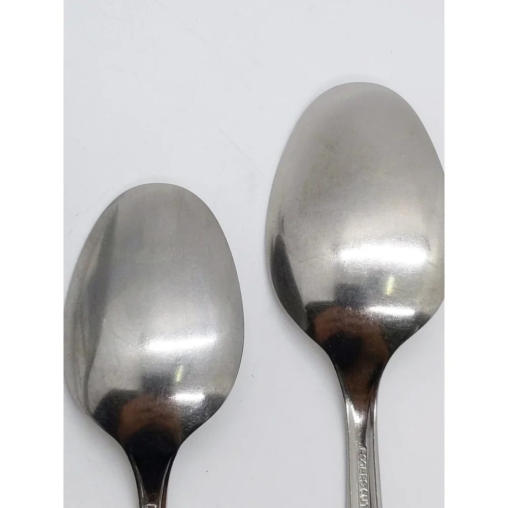 Rogers Lawncrest Flatware 4pc Silver Stainless Steel MCM Wheat Pattern Set
